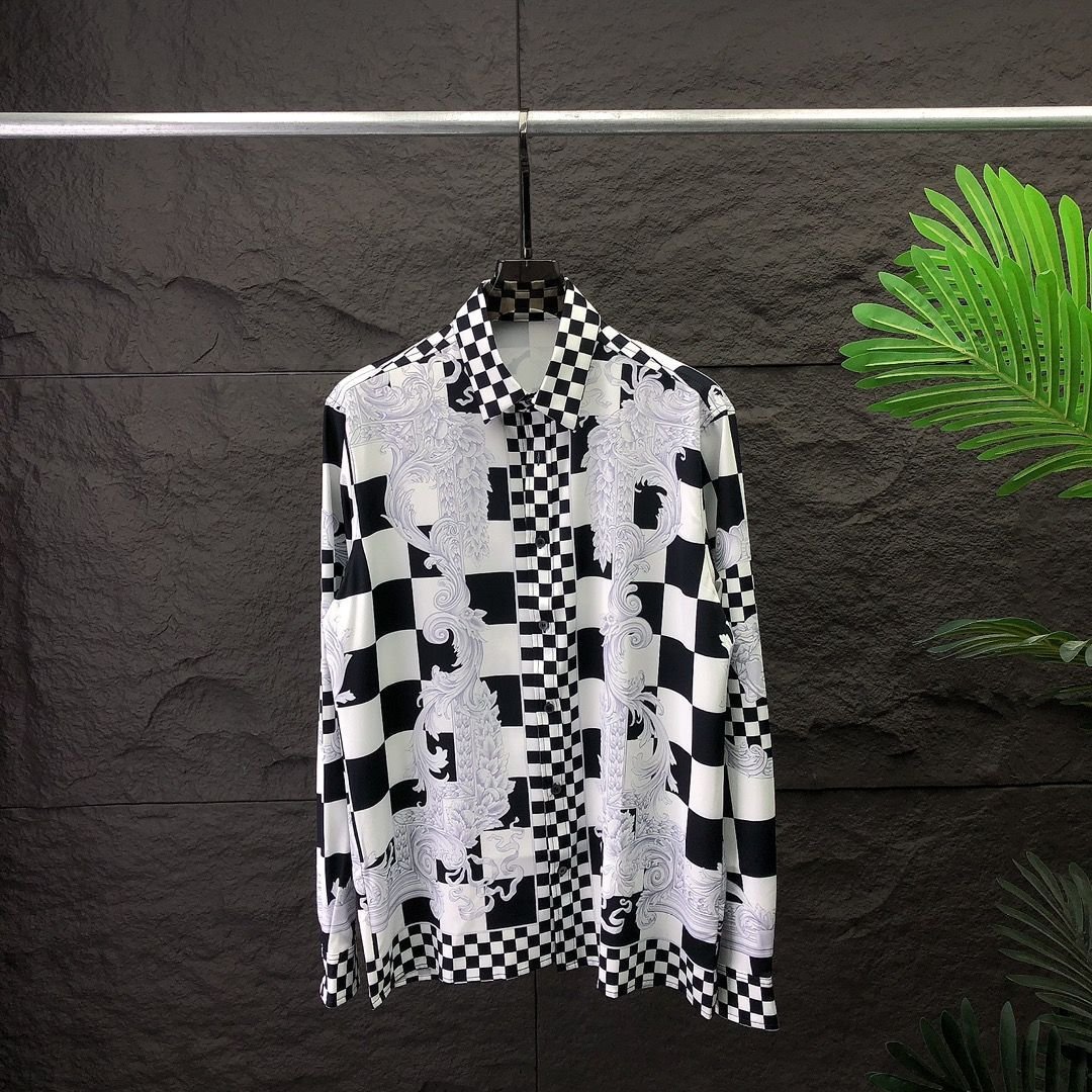 Versace Medusa Contrasto Silk Shirt – Black & White