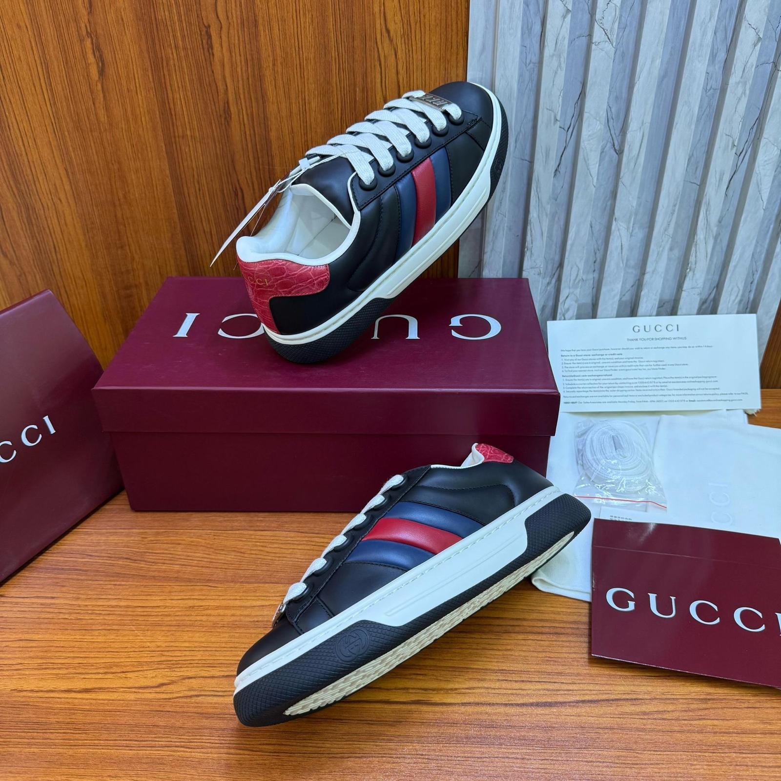 MEN’S GUCCI ACE TRAINER WITH WEB